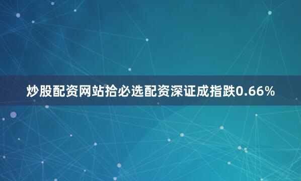炒股配资网站拾必选配资深证成指跌0.66%